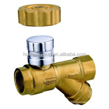 theft proof water brass strainer with ball valve